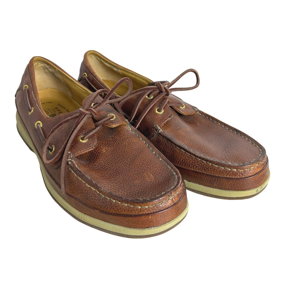Sperry Boat Shoe Mens 12M Brown Gold Cup Authentic Original ASV Leather Nautical
